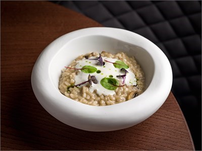 Ризотто грибное с эспумой из молодого пармезана 00905